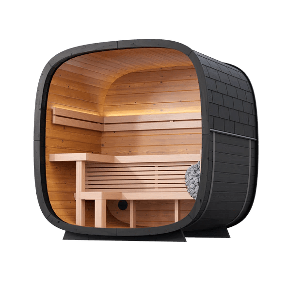 Leil Black Cube Outdoor Sauna Kit - Sauna Pro