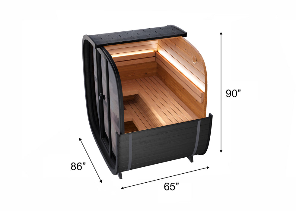 Leil Black Cube Outdoor Sauna Kit - Sauna Pro